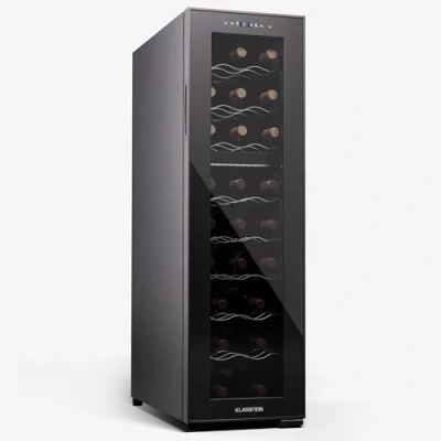 Image de Klarstein Cave a Vin, Caves à Vin de Conservation avec Porte en Verre, Vins Double Zone, Bar Int/Ext, Frigo Armoire Vieillissement, 24 Bouteilles