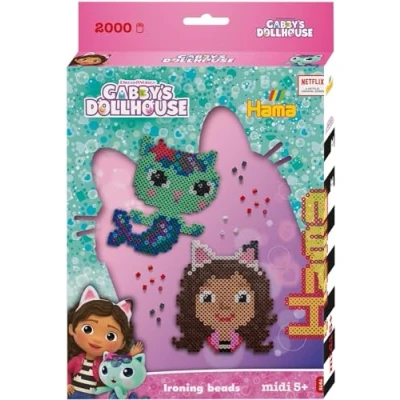 Image de Hama Perlen 7975 Kit cadeau de perles à repasser Gabbys Dollhouse, avec environ 2000 Midi 5 mm diamètre, plaisir créatif pour petits et grands