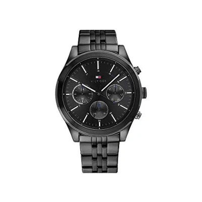 Image de Tommy Hilfiger Montre Analogique Multifunction à Quartz pour Homme avec Bracelet en Acier Inoxydable Noir 1791738