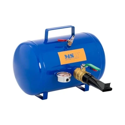 Image de MSW Gonfleur Booster De Pneu Sans Chambre Tubeless Canon À Air Compresseur Voiture Bonbonne Gonflage TY 1 (19,5 l, 8 Bars, Soupape Sécurité, Manomètre, Carter En Fer Peint Par Poudrage)