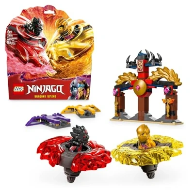Image de LEGO Ninjago Pack de Combat Spinjitzu du Dragon Jeu Construction avec 2 toupies et minifigurines Idée Cadeau pour garçons Filles dès 6 Ans Amateurs la série TV 71826
