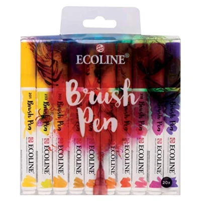 Image de Ecoline Brush Pen Set de 20 Marqueurs pointe feutre Teintes base à dégrader pour lettering, dessin &amp; journaling