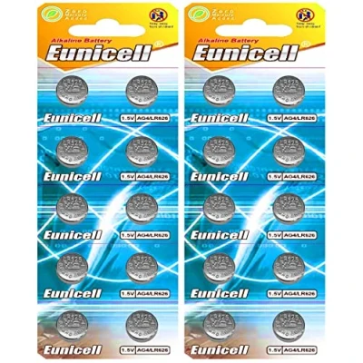 Image de Eunicell 20 x AG4 (Alternative Titre LR66, L626, LR626 (2 Blister ercards Marque A 10 Piles)