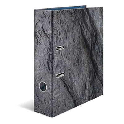 Image de HERMA 19652 classeur A4 en pierre naturelle, 7 cm de large, motif carton avec impression intérieure, pour l&#039;école et le bureau, à anneaux solide garçons filles