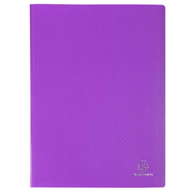 Image de Exacompta Réf. 8866E 1 Protège documents OPAK 60 pochettes cristal lisse 120 vues pour format A4 dimensions 24 x 32 cm couverture en polypro semi rigide couleur violet