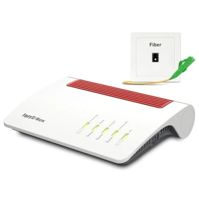Image de AVM Fritz!Box 5590 Fiber Edition International Mesh Master Wi FI 6 2400 Mbit/s (5 GHz) + 1200 (2,4 2,5 gigabit LAN 4 x 2 USB 3.0 AON GPON