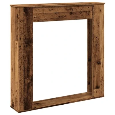 Image de vidaXL Cadre de cheminée Vieux Bois 100x20x100 cm d&#039;ingénierie, cheminée, Console Ensemble Tour