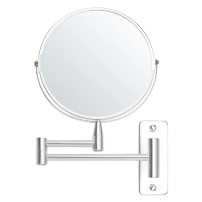 Image de BELLE VOUS Miroir Grossissant Mural Extensible et Pivotant à 360 Grossissement x5 22 x 20,7 cm Mirroir Murales Salle de Bain Double Face en Acier Inoxydable pour Maquillage Rasage