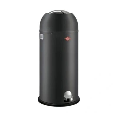 Image de WESCO Kickmaster Maxi Poubelle de couleur graphite mat, tôle d&#039;acier revêtue par pulvérisation, amortisseur intégré, volume 40 litres, grande ouverture