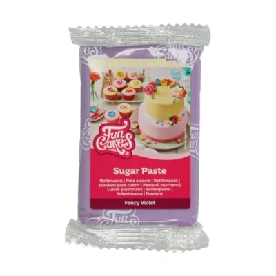 Image de FunCakes Pâte à Sucre Fancy Violet: facile utiliser, lisse, flexible, douce et pliable, parfaite pour la décoration de gâteaux, halal, casher sans gluten. 250 g