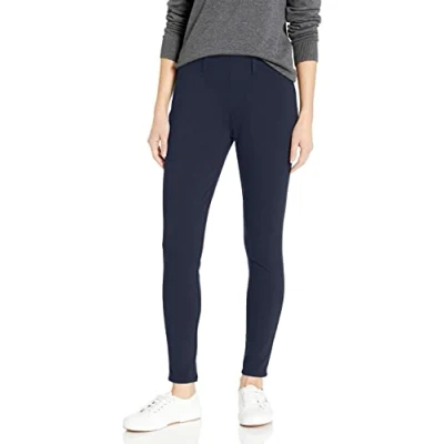 Image de Amazon Essentials Jegging en Tricot Extensible à Enfiler Femme, Bleu Marine, S Taille Courte
