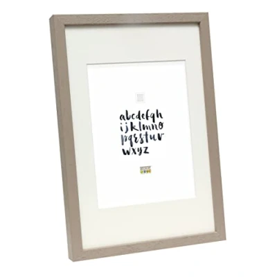 Image de Deknudt Frames S223K7 Cadre Photo Basic avec Passepartout Bois Moulure Haut Taupe 13 x 18