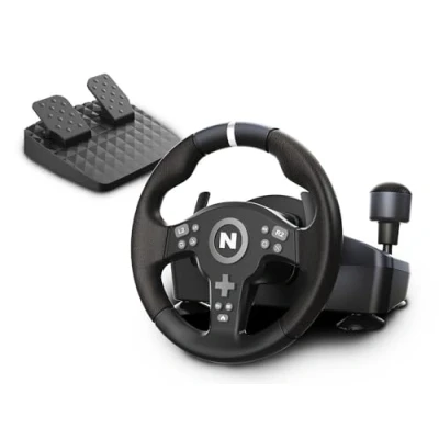 Image de NITHO Drive Pro ONE V200 Volant et Pédales de Course Jeu, à 270 Degrés pour PC, PS4, Xbox One, Series X/S, Simulateur Conduite Voiture avec Levier Vitesse Intégré