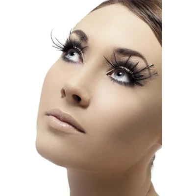 Image de Smiffys Cils à plumes, noirs, avec colle incluse