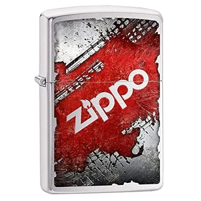 Image de ZIPPO Design Zippo, Color Image, Chrome Brushed Briquet tempête, Rechargeable, dans Un boîte Cadeau