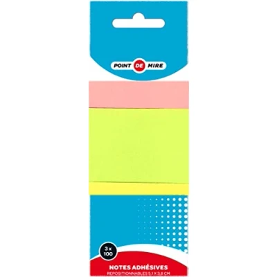 Image de 3X100 Notes Repo 51X38Mm Fluos Papeterie Fourniture Scolaire