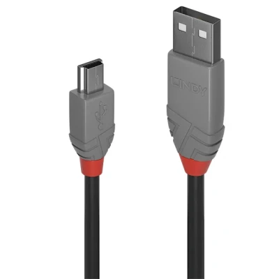 Image de Câble USB Lindy 36720 0.2m A vers Mini B 2.0 480 Mbit/s Noir
