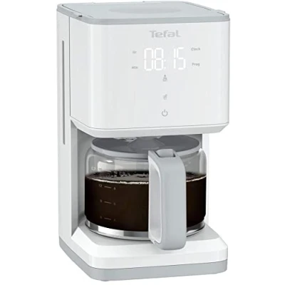 Image de Tefal Cafetière filtre SENSE Programmable, blanche, écran numérique, 10 15 tasses, 1,25L, Auto off 30 minutes CM693110