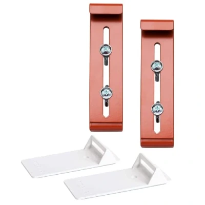 Image de Plastia Fixpot Accroche Jardinière Invisible et Robuste Support Balconnière pour Tous Les Rebords de Fenêtre, 2 pcs Terracotta
