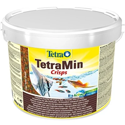 Image de Tetra Min Crisps Nourriture pour Tous Les Poissons d&#039;ornement, mélange Riche en nutriments sains et Eau Claire, Seau de 10 l