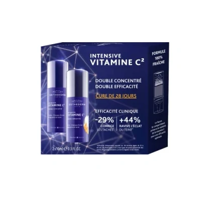 Image de Institut Esthederm Intensive Vitamine C² Double Concentré Action Immédiate et Longue Durée Taches Pigmentaires, Perte d&#039;Éclat, Teint Irrégulier Coffret Duo 2x Flacon 10ml