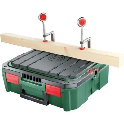 Image de Bosch Home and Garden Workbox System Box avec coussin d&#039;établi intégré (taille S, accessoires pour scie sauteuse PST 700, dans carton) 1600A01E13