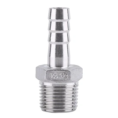 Image de Raccord de Tuyau Filetage Mâle Queue Barb BSP Acier Inoxydable SS304 (1/2&quot;x12mm)