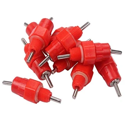 Image de Lucky Farm 20 Pcs Volaille Eau Mamelon Buveur Tétine Poulet Feeder Fournitures Type De Printemps Fontaine Potable Bouche (20 Pcs)