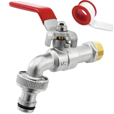 Image de SHYNE 1/2&#039;&#039; Pouce (15/21) Robinet d&#039;eau en Laiton de Qualité Supérieure, Résistant à la Rouille et au Gel + Raccord Tuyau Gratuit Ebook Pour Jardin, Machine Laver, Baril Pluie