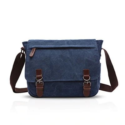 Image de FANDARE Unisexe Sac à Bandoulière Toile d&#039;épaule Mallette Homme Femme de Messager pour 14 Pouce Laptop Facteur Crossbody Bag Grande Capacité Travail Fac Voyage Sport Business