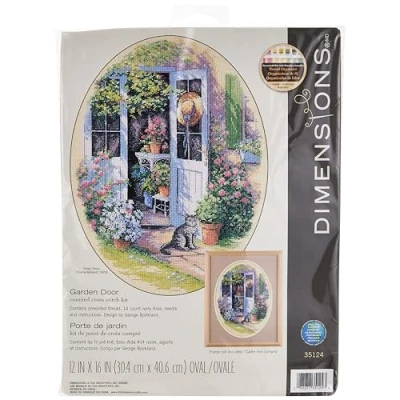 Image de Dimensions Kit Point De Croix Compté, La Porte du Jardin
