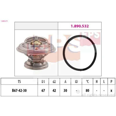 Image de EPS 1.880.271 Thermostat d&#039;eau 80 67 Made in Italy OE Equivalent MERCEDES BENZ: Classe E Berline, W124 G SUV