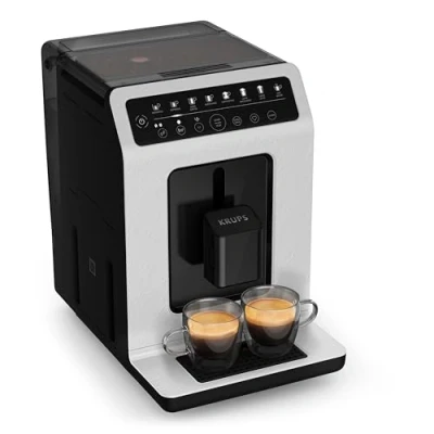 Image de Krups Machine cappuccino et expresso automatique Evidence Eco Design, goût exceptionnel, Quattro Force, boissons à base de lait grâce au système One Touch, 8boissons préréglées, EA897A