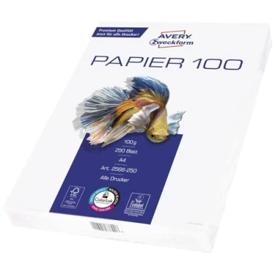 Image de Avery Zweckform 2566 Papier jet d&#039;encre DIN A4 100 g/m² 250 Blatt Blanc.