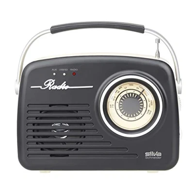 Image de Silva Schneider Mono 1965 Radio de Valise Fonctionne sur Secteur ou à Piles Noir