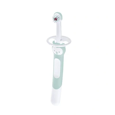 Image de MAM Training Brush Brosse à dents pour bébé long manche un nettoyage en douceur des partir de 5 mois Turquoise