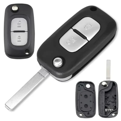 Image de LAKAMODO Coque Clé Plip Télécommande pour Renault Clio 3 Kangoo Master Modus Trafic Twingo Wind Megane 2 Boutons