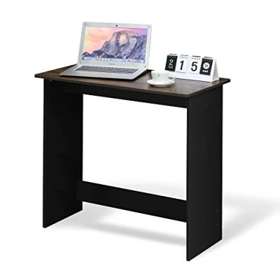 Image de Furinno Simplistic Bureau d&#039;Ordinateur, Bois, Walnut/Black, Taille Unique, Noyer Columbia, One Size