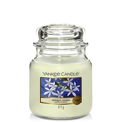 Image de Yankee Candle bougie jarre parfumée moyenne taille Jasmin de minuit jusqu’à 75 heures combustion