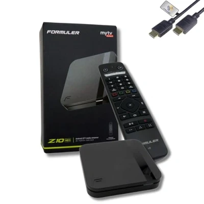 Image de Formuler Z10 Neo 4K Android 10 Lecteur média OTT, UHD bit 60fps h.265, HDR10+ Smart OTT IP Media Streaming Box, WLAN, IR Remote, Widevine L1 Support, MYTVOnline2 App, HTS e com Câble HDMI