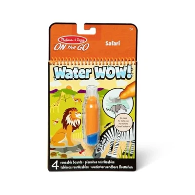 Image de Melissa &amp; Doug Water Wow Safari, Bloc d&#039;activités de coloriage à révélation l&#039;eau réutilisable, Livres d&#039;activités, Loisirs créatifs pour filles et garçons 3 4 5 6 7 ans