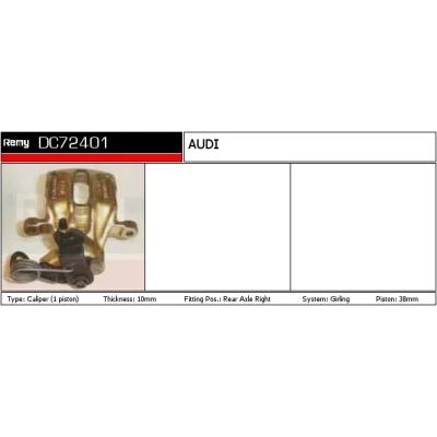 Image de DELCO Remy DC72401 Étrier de frein Fonte d&#039;acier Remanufactured AUDI: A4 B5 Avant, Berline