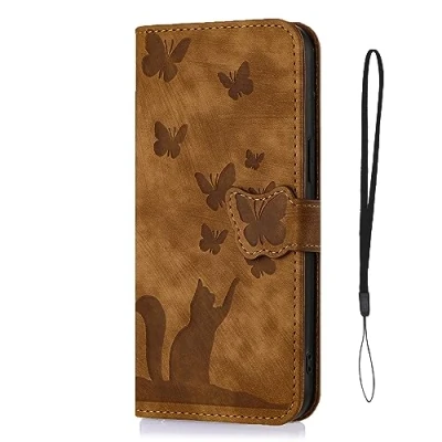 Image de Nodigo EU Compatible pour Samsung Galaxy A53 5G Coque Cuir Magnétique Antichoc avec Support Clapet Design Chat Motif Drôle Étui Kickstand Case Cover Housse Portefeuille Le Brun A