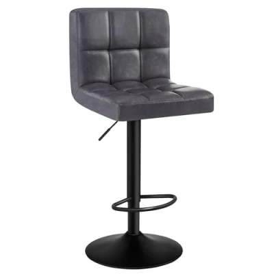 Image de WOLTU BH112an 1 Lot de Tabouret Bar Pied Noir en Métal Siège Similicuir rembourrée,Anthracite