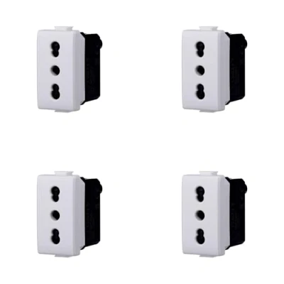 Image de Prise biphasée compatible Bticino Matix 2P+T 10/16A couleur blanche