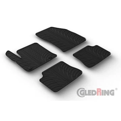 Image de Gledring 0100 Ensemble de tapis sol Caoutchouc avant et arrière 4 noir 750mm 550mm OPEL: Corsa F 3/5 portes, PEUGEOT: 208 II portes