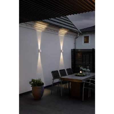 Image de Konstsmide Applique d&#039;ext. LED Chieri 2 lampes 18 cm blanche