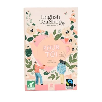 Image de English Tea Shop Thé à offrir et personnaliser avec un message Assortiment de 5 thés dans une boîte 20 sachets Petit cadeau femme pas cher