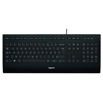 Image de Logitech K280e Pro Clavier Filaire Business pour Windows/Linux/Chrome, Plug and Play USB, Saisie Discrète, Taille Standard, Résistant aux Eclaboussures, AZERTY Français Noir