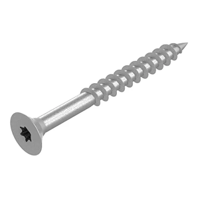 Image de SECCARO Lot de 100 vis à bois pour panneaux d&#039;aggloméré 6 x 60 mm, en acier inoxydable V2A VA A2, avec filetage partiel, TX/six pans creux